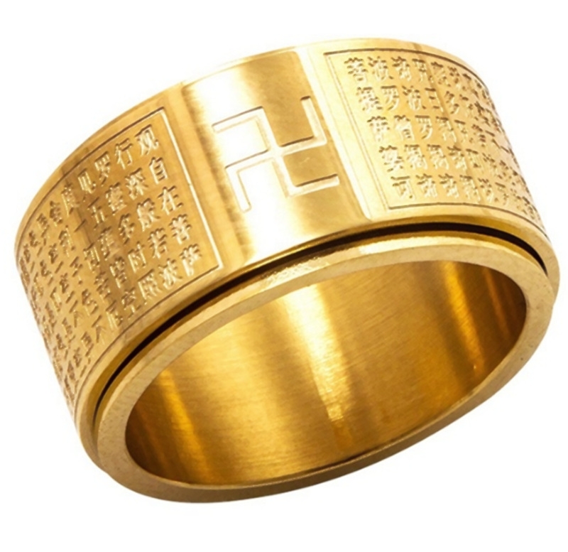 Cincin Bahan Stainless Steel 316l Gold Plated 18k Ukuran 7-14 Untuk Pria Dan Wanita