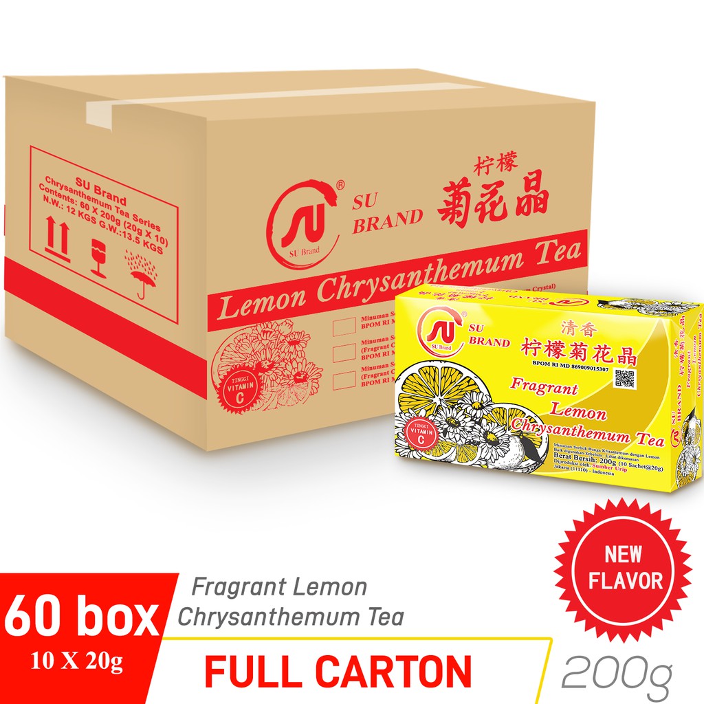 

Full Carton Fragrant Lemon Chrysanthemum Tea Membantu Redakan Panas Dalam Tinggi Vitamin C - 60 Pcs