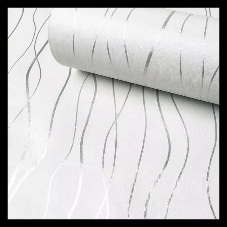 Wallpaper Minimalis Garis Putih - Wallpaper Dinding 10M X 45Cm