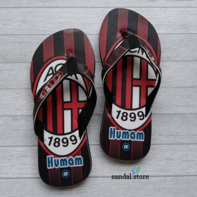 SANDAL CUSTOM NAMA ANAK KARAKTER  BOLA - FREE REQUEST NAMA