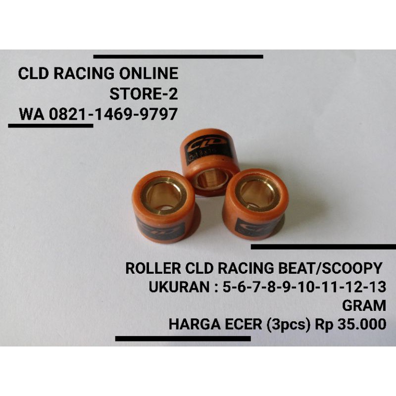 ROLLER CLD RACING BEAT KARBU/SCOOPY KARBU/SPACY KARBU ECER 3pcs/ukuran