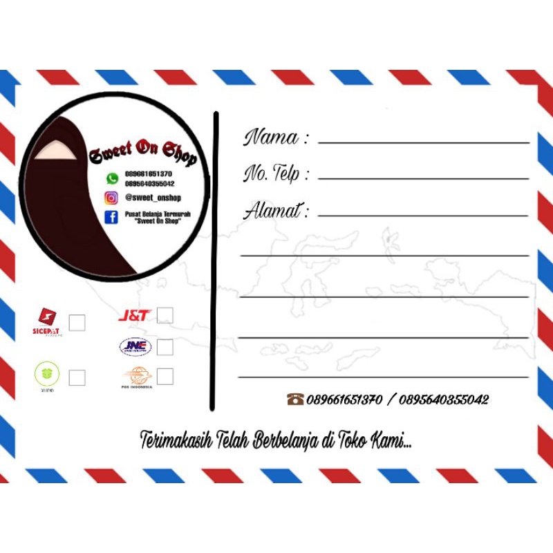 

Label pengiriman paket