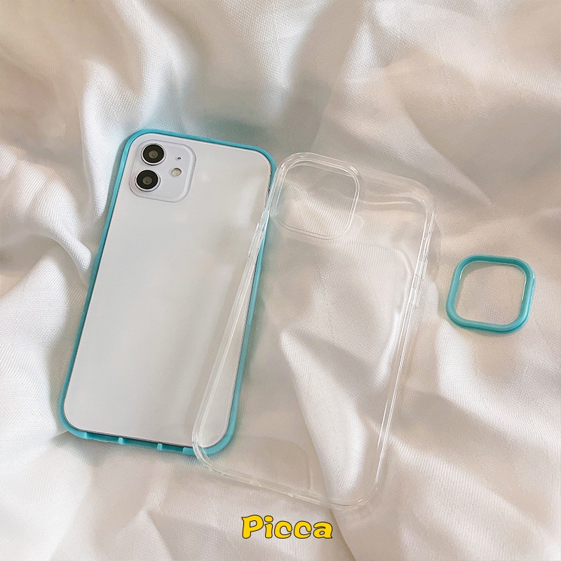 3 In 1 Soft Case Pelindung Lensa Warna Macaron Bahan TPU Untuk IPhone 7 8 Plus 11 12 13 Pro Max XR XS X SE 2020