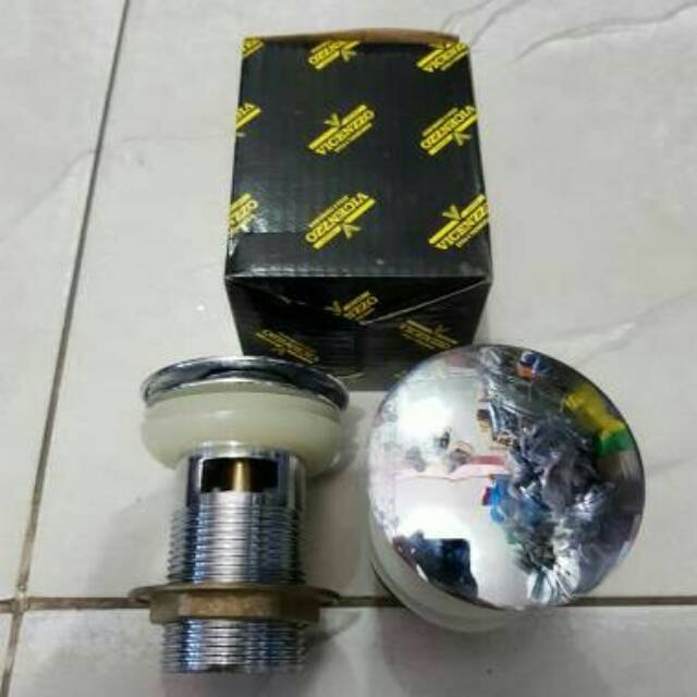 Afur westafel keramik cuci tangan tekan top up  kuningan