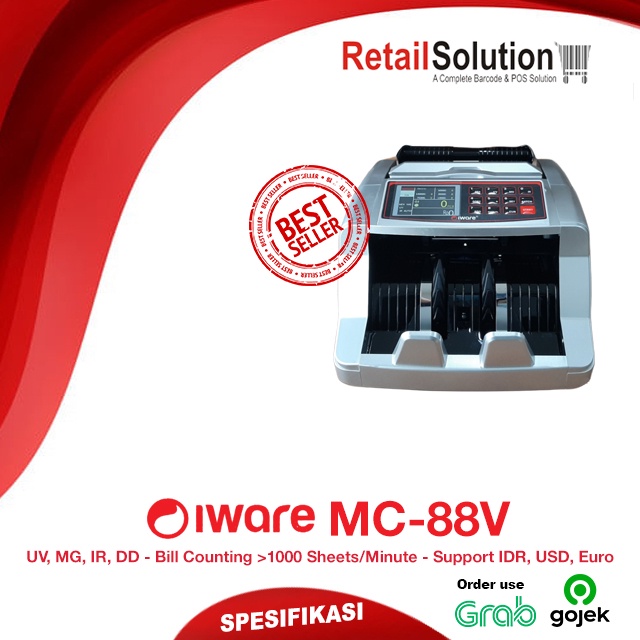 Money Counter Penghitung Uang UV MG IR DD - IWARE MC88V / MC-88V