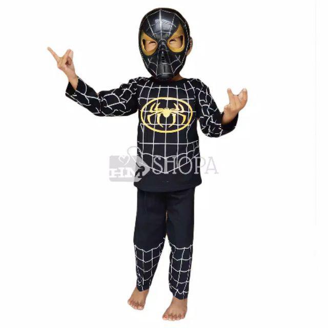 Setelan Kostum Baju Superhero Anak Laki Laki Umur 1 - 11 Tahun Spiderman Venom Hulk Iron Man Gratis Topeng