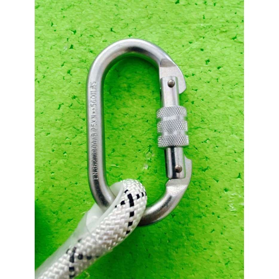 CARABINER + TALI KARMANTEL PENGIKAT BODY HARNESS SINGLE HOOK BESAR