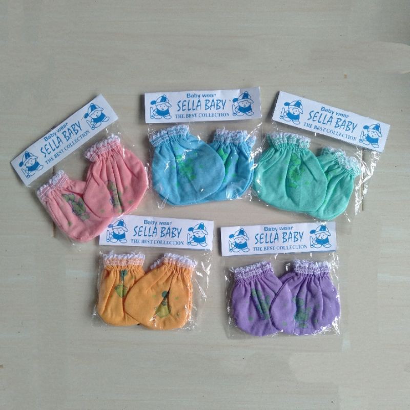 6 pcs-Sarung tangan bayi renda warna/ sarung tangan bayi Warna