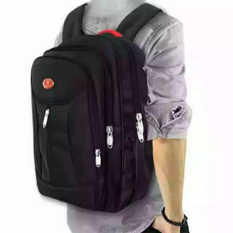 Tas Sekolah Ransel Pria Backpack Cowok Cewek SMP SMA SD SMU Murah Kent Kent Codora Murmer Abu Kanvas-Tengah + anak