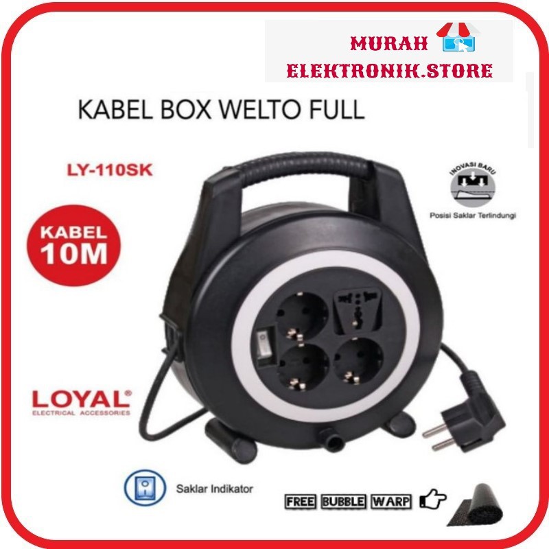 ROLL KABEL LOYAL WELTO FULL 10 M METER 10M + SAKLAR LY 110 SK