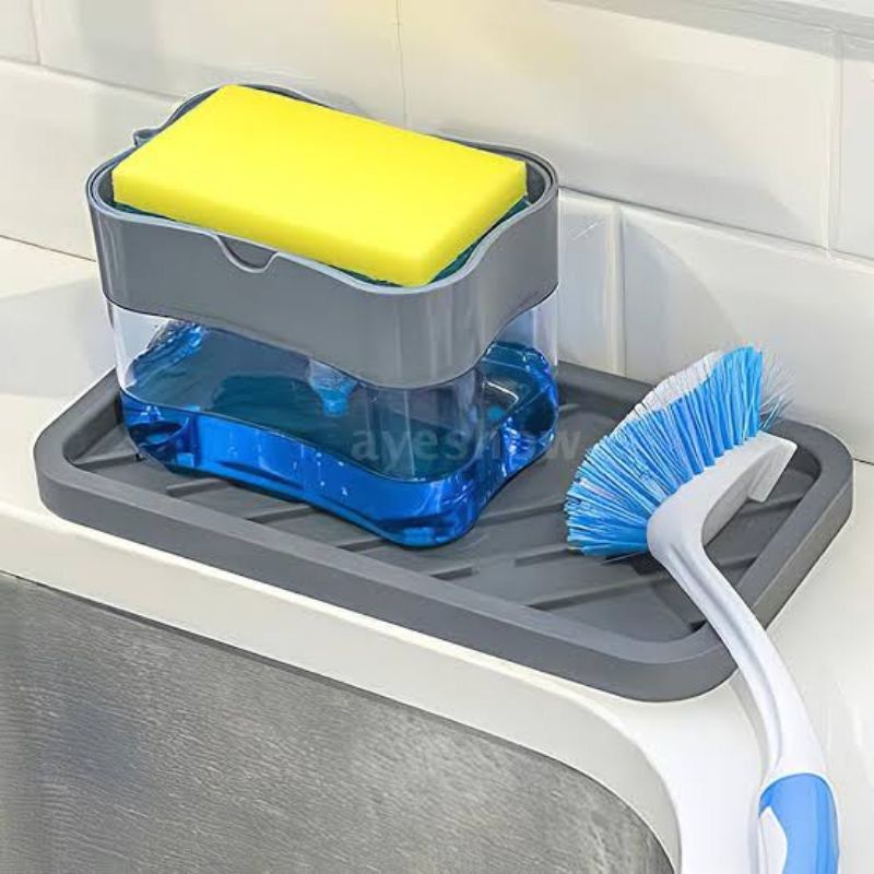 Dispenser Sabun Spons Spon Cair Cuci Piring Sikat Kran Rak Dapur Wadah Tempat Sabun Soap Pump Serbaguna Multifungsi Magic