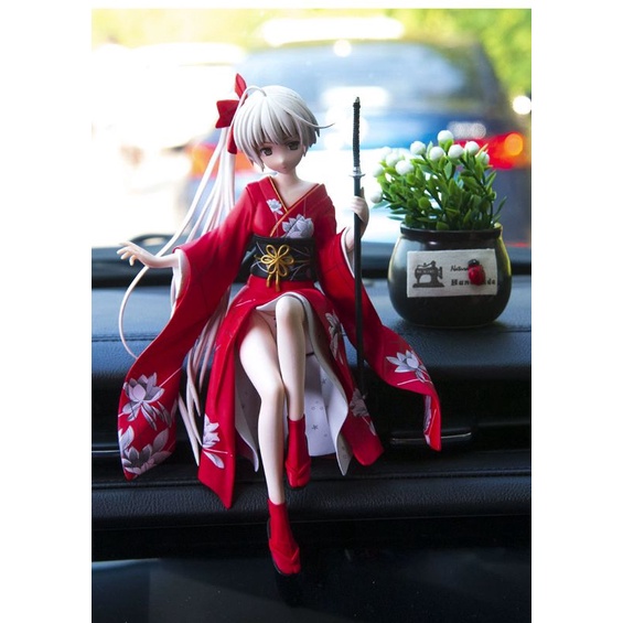 SHET Samurai Geisha Anime Action Figure Aksesoris Hiasan Dashboard Mobil