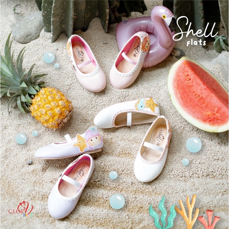 CLOEVKIDS - Shell Sepatu Flatshoes Anak Perempuan - Mermaid Series