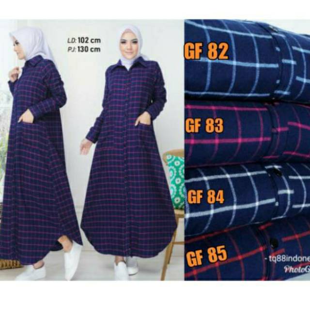 Gamis flanel/gamis kotak kotak/maxi kotak/gamis/maxi/long dress/long dress kotak