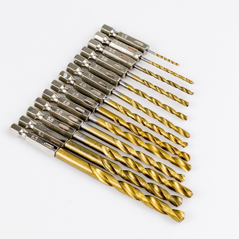 Taffware Mata Bor Power Drill Steel Titanium Hex Shank 13 PCS - SV-VDB13 - Golden