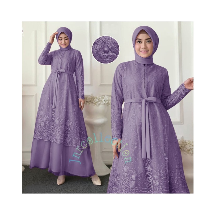 (GAMIS BUSUI + FREE MASKER)GAMIS ANNORA/M/L/XL/XXL/XXXL/GAMIS BRUKAT TILE/GAMIS REMAJA/DRES PANJANG/GAMIS KONDANGAN/DRESS KONDANGAN MUSLIM/GAMIS TERBARU