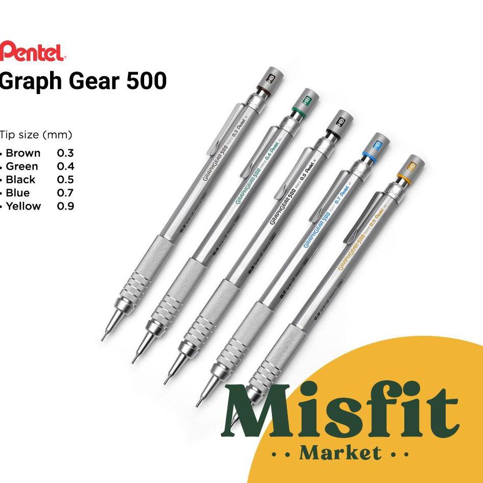 

Paling Dicari.. Pentel Graph Gear 500 Mechanical Drafting Pencil 0.3 mm 0.4 mm 0.5mm 0.7 mm 0.9 mm GraphGear
