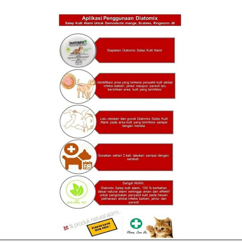 Diatomix obat salep kulit jamur dan parasit kucing dan anjing 10gr / obat salep scabies