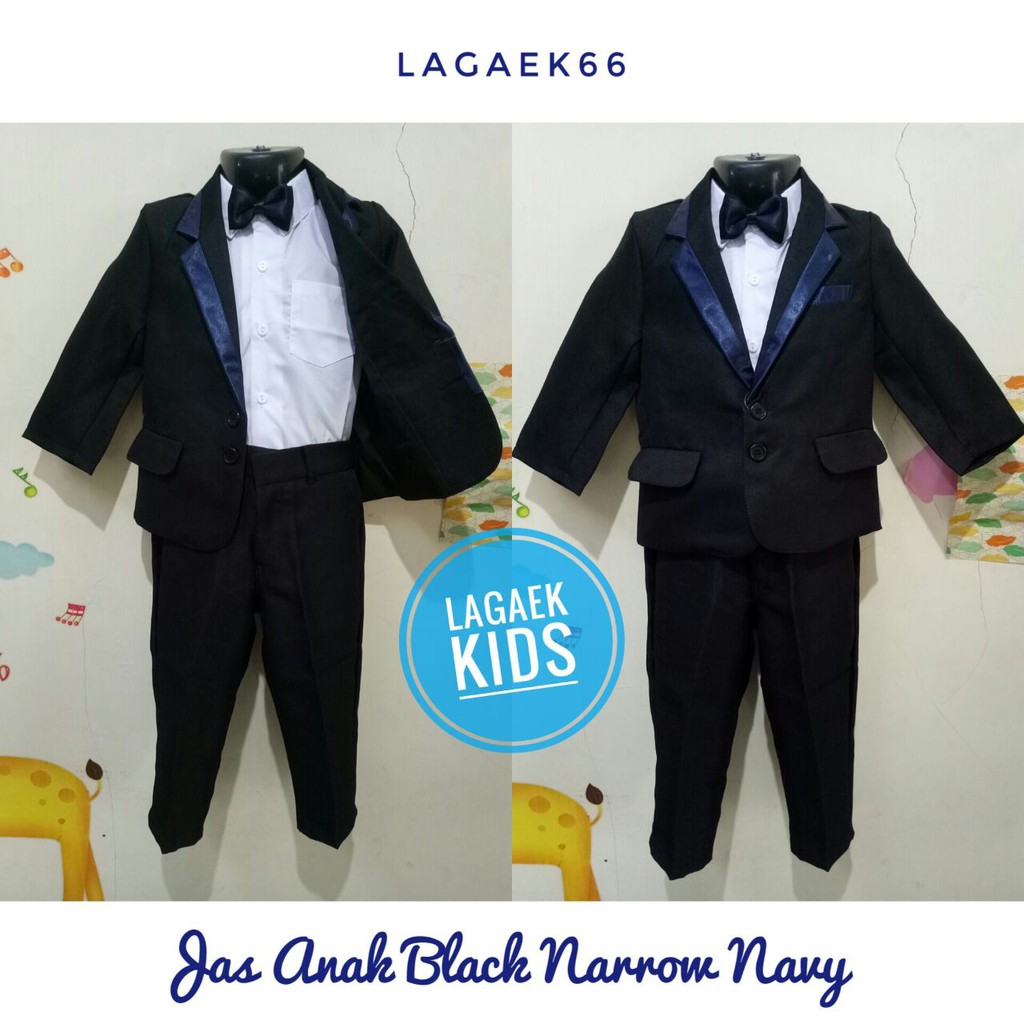 Set Jas Pesta Anak Laki Usia 1 2 3 9 10 Tahun Hitam Garis Navy 4in1 Jas Pesta Anak Laki Hitam Resmi