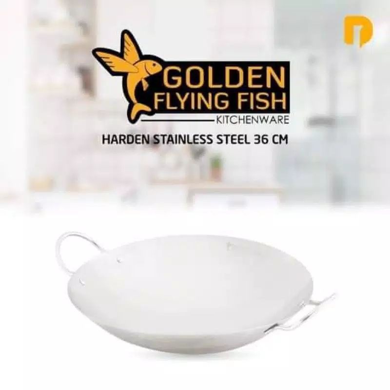 Golden Flying Fish Harden Stainless Steel Wajan