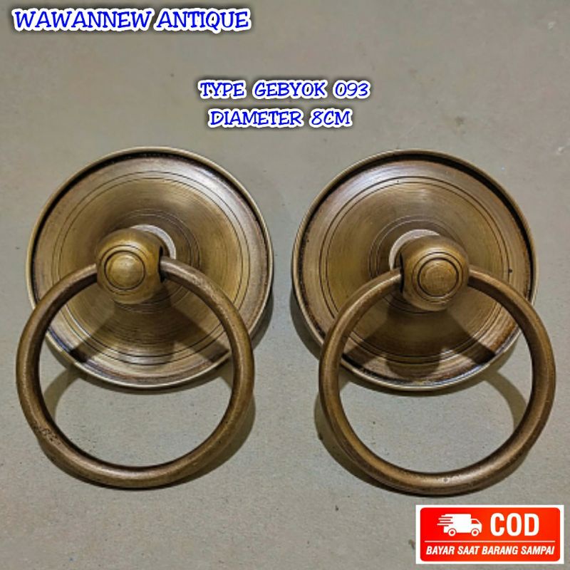 Handle / Tarikan Pintu Rumah Pagar Kuningan Antik Gebyok 093