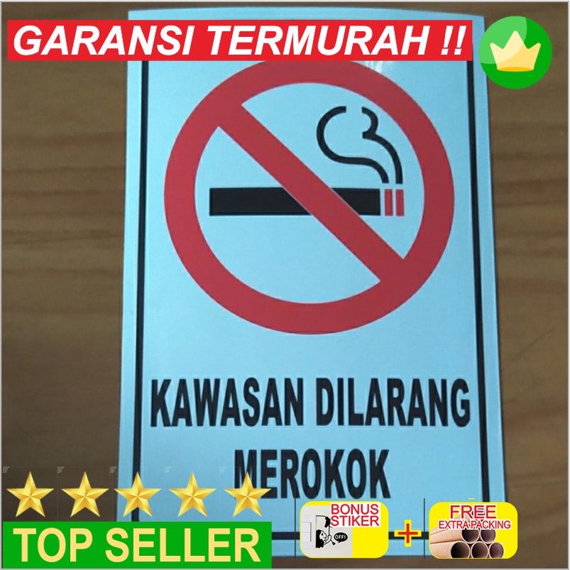 

Promo SIGN STICKER KAWASAN DILARANG MEROKOK UK 10X15CM K3 RAMBU SAFETY Elegan