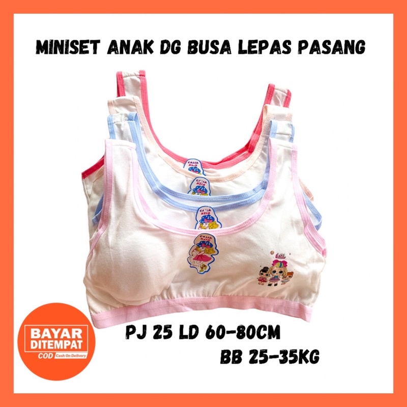 Miniset Anak Perempuan Remaja Cewek SD SMP BH Beha Bra Remaja Mini Set Anak Perempuan SD Busa Lepas