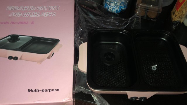 Ygs-mini Electric Hotpot / Steamboat & Grill Pan / Bbq Multifungsi 2in1