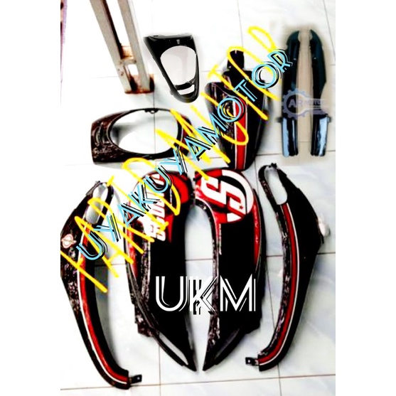 full body bodi halus scoopy fi hitam plus striping 2015-2016