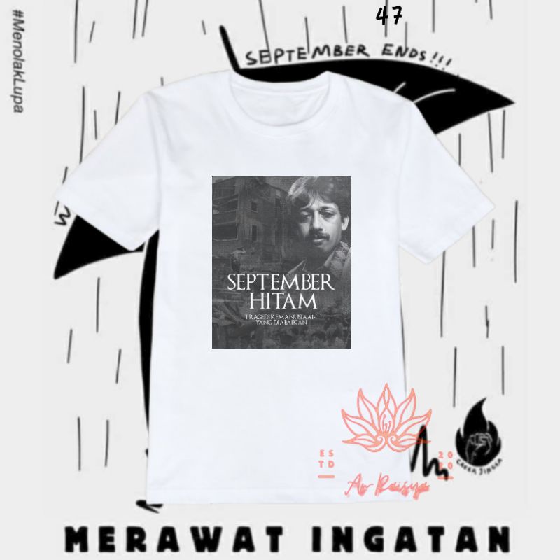 t-shirt Munir/kaos Munir/baju Munir/Kaos menolak lupa/baju menolak lupa/baju September hitam/kaos Se