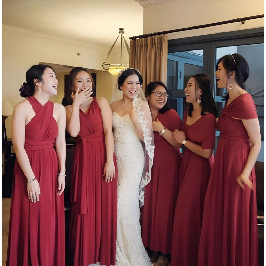 Dress Bridesmaid READY FREE KEMBEN Premium Convertible Dress Multiway Dress Seragam Bridesmaid Dress Pesta Dress Bridesmaids Dress Convertible Dress Infinity Dress Maxi Dress Pengiring Pengantin Dress Wedding Gown Marriage Party Pernikahan Bridal