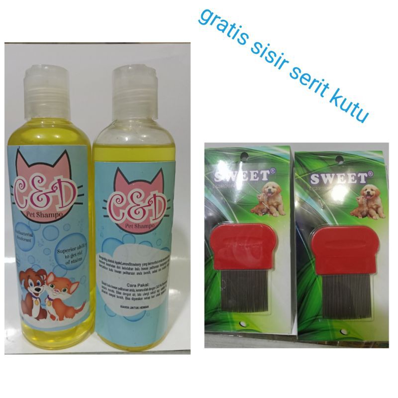 Shampo Kucing 250ml Gratis Sisir Serit Kutu Paket Groooming Murah/Paket murah hemat