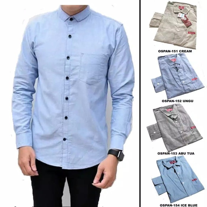 Kemeja Polos Pria Lengan Panjang Kemeja Pria Casual Distro Premium Quality