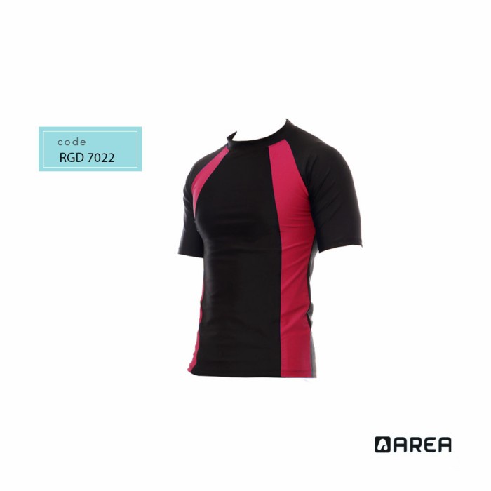 Baju Renang Wanita Baju Renang Pria Dewasa Atasan Lengan Pendek - Merah, M(R4E9) Baju Renang Diving 