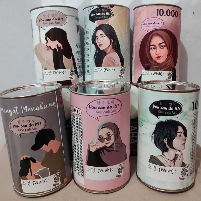 celengan target celengan buka tutup dan permanen celengan kaleng