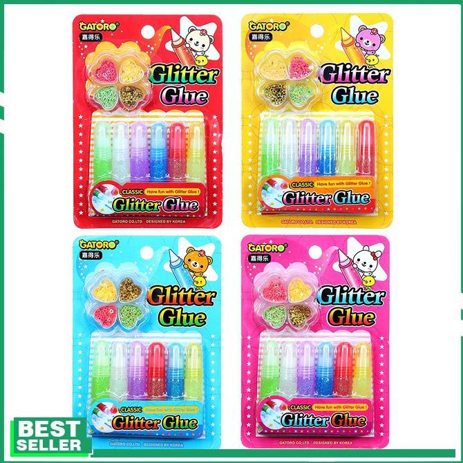 

6PCS DIY Slime Jelly Glitter Glue Pen Painting Kit Gift Collection