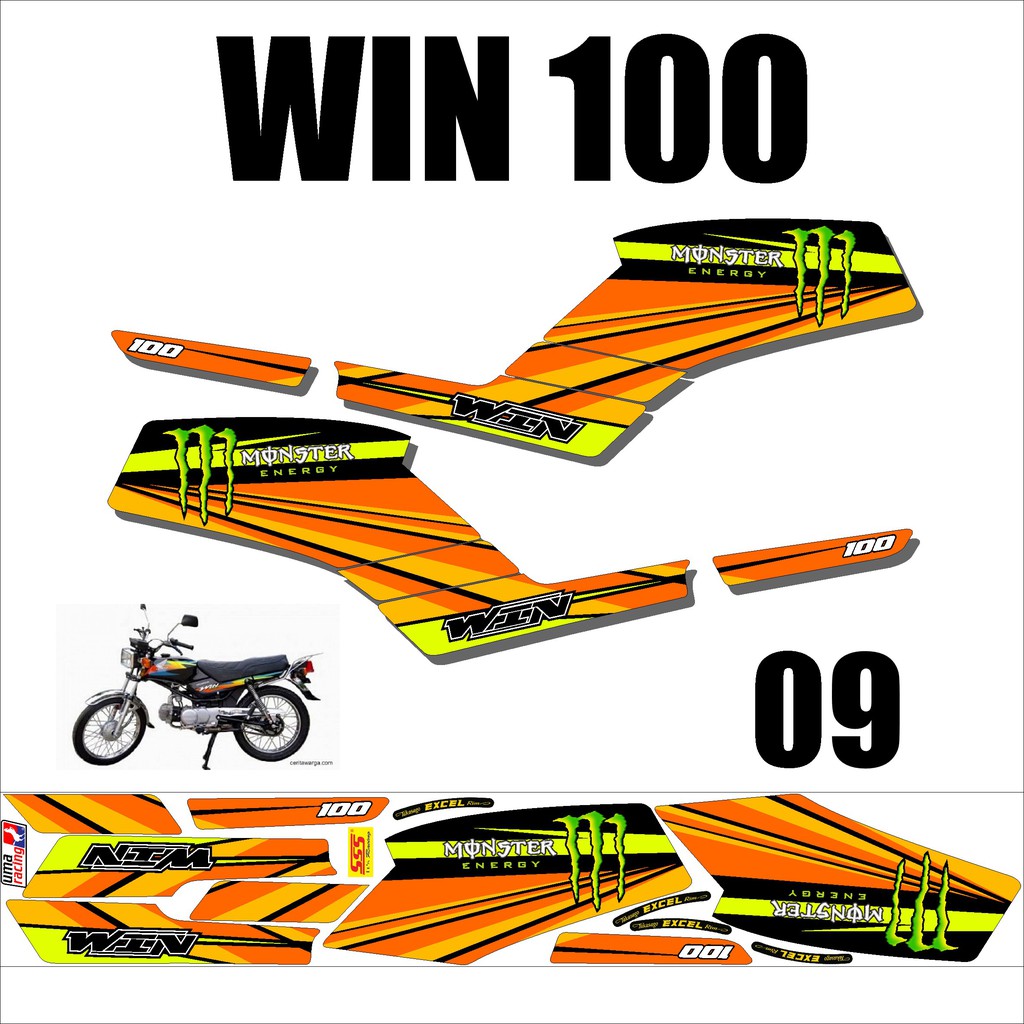 STRIPING CUSTOM  SETICKER MOTOR WIN 100 K.09