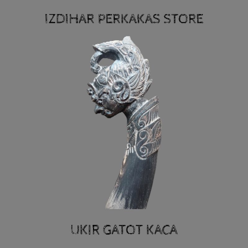GAGANG GOLOK/BEDOG MURAH TANDUK KERBAU UKIR GATOT KACA KHAS GALONGGONG TASIKMALAYA