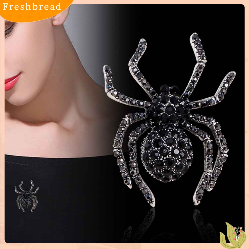 Terlaris Vintage Women Rhinestone Inlaid Spider Brooch Pin Bag Badge Lapel Jewelry Gift