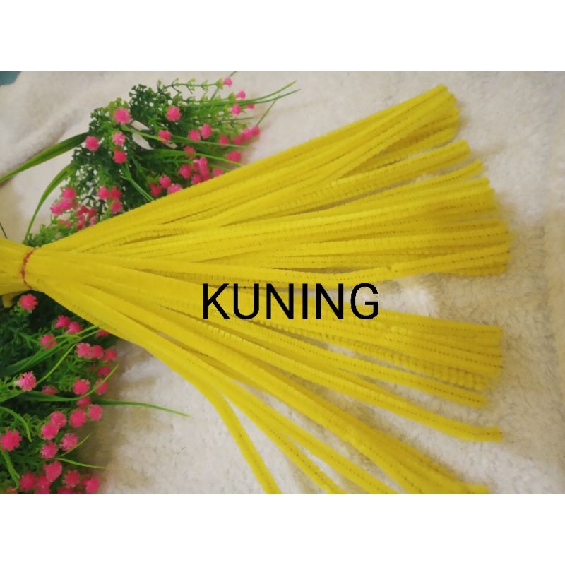 50 PCS kawat bulu mercy polos pipe cleaner 6 mm pj 30 cm