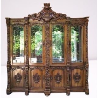 Lemari Hias Penyekat Ruang Asli Kayu Jati Ukir Jepara