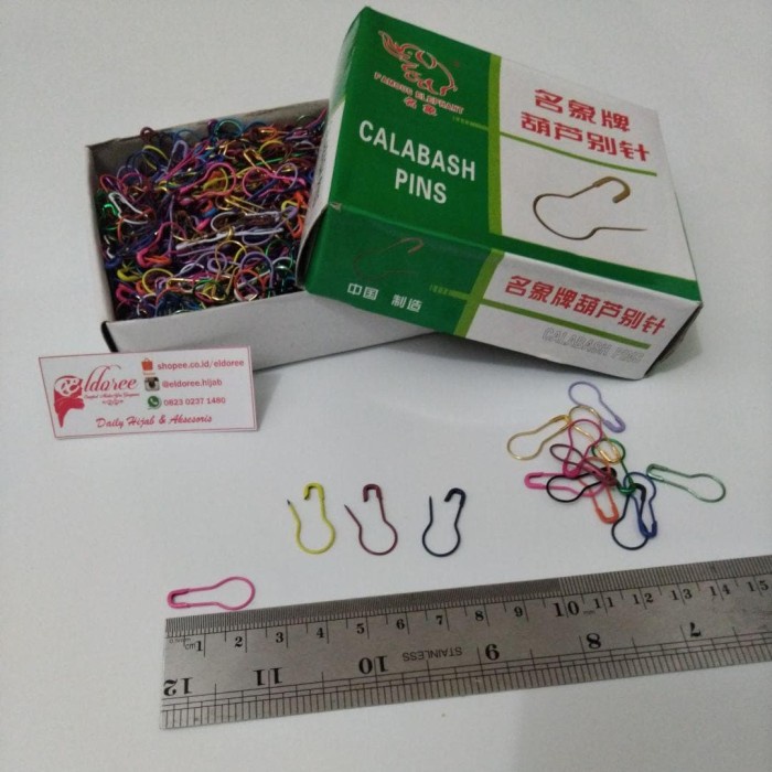 

24E04E Peniti Bohlam Labu Pear Bulb Calabash Safety Pins - 1 Dus Box Isi 1000 - Gold Dus T504Rr