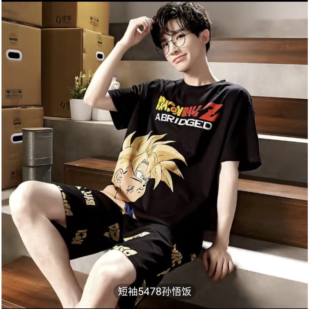 Baju tidur piyama cowok bahan kaos import hpcowok