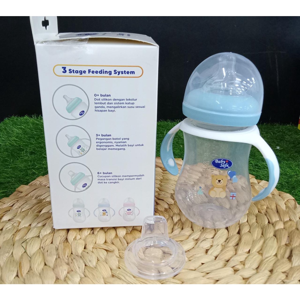 Baby Safe Botol Wide Neck 3 Stage Feeding System 250ml