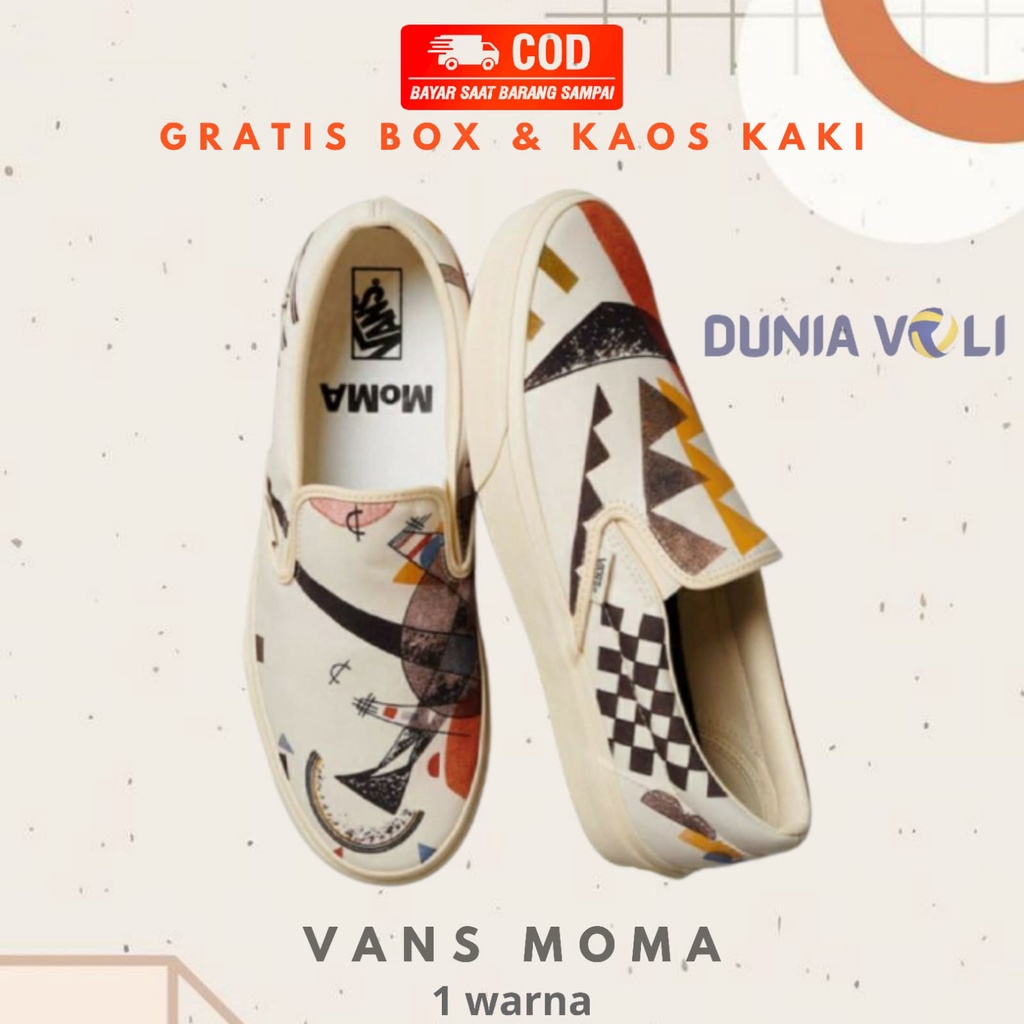 Sepatu Vans Slip On MoMA Import China BNIB Pria Wanita COD