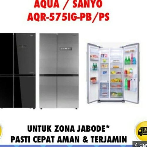 lemari es side by side aqua IG 575 (black)