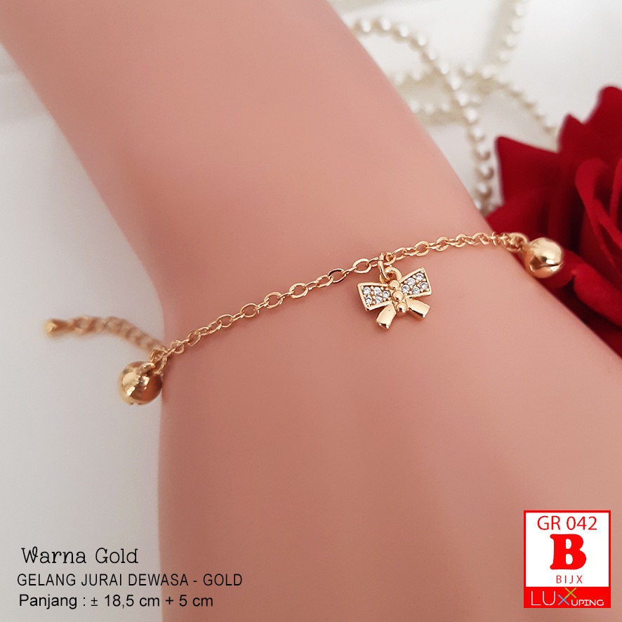 GR 042 Gelang Tangan Wanita Dewasa Model Dua Layer Gelang Xuping Huruf LOVE Luxx Xuping