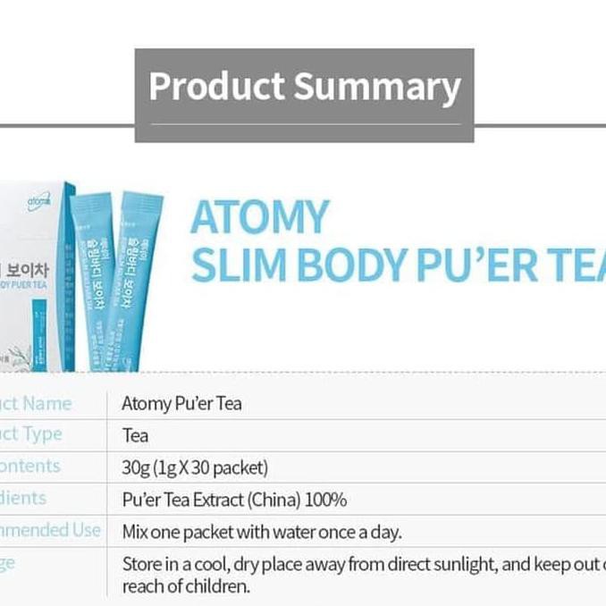 Atomy Pu Er Tea Slimming Tea Shopee Indonesia