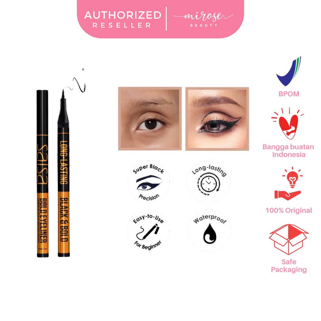 SALSA Bold Eyeliner - Super Black Waterproof Pen Eyeliner