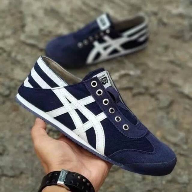 SEPATU ASICS TIGER ONITSUKA COUPLE NAVY PUTIH 36-43